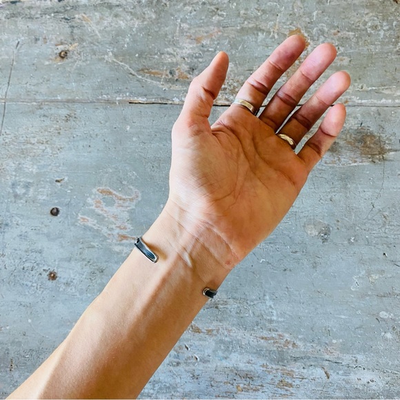 ♥️ Native American ♥️ Vintage Sterling Silver & Turquoise Stacker Cuff - Picture 4 of 16